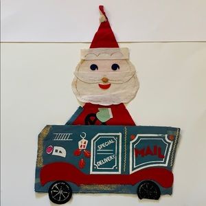 FINAL MARKDOWN VINTAGE SANTA WALL HANGING